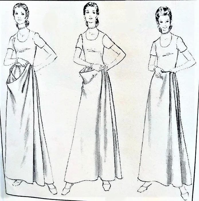 1970s Easy India Inspired Lungi Skirt Pattern BUTTERICK 6211 Bohemian BoHo Style,Maxi Skirt,Beach Wear Easy To Sew and Wear One Size Vintage Sewing Pattern