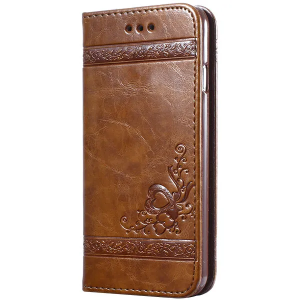 5 5S 6s Luxury Flip Leather Case For iPhone 6 6s 7 Plus 3D Wallet Coque   Silicone Back Cover For iPhone 6 6S Plus iPhone 7 Plus