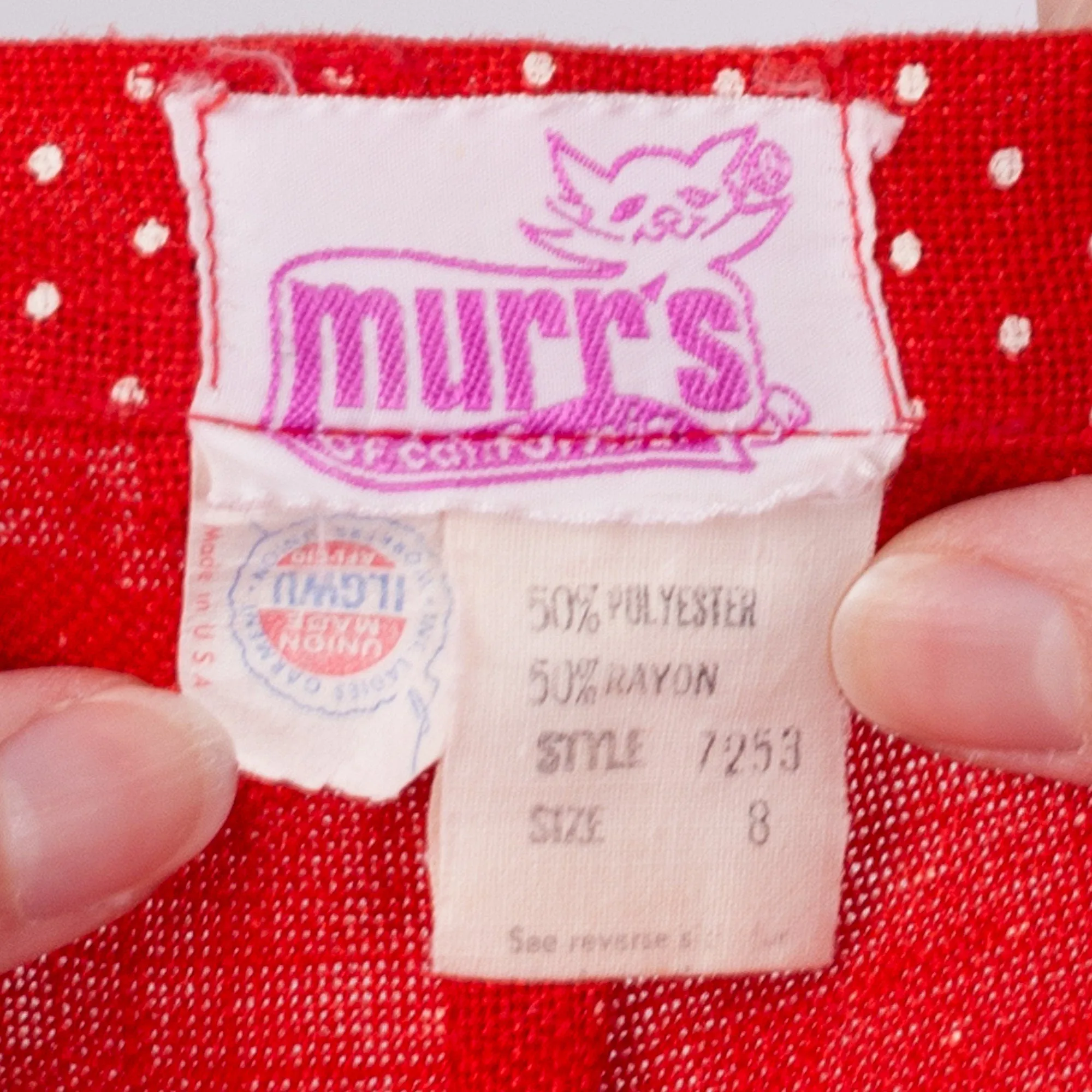 70s Red & White Polka Dot Skirt - Extra Small, 23.5"
