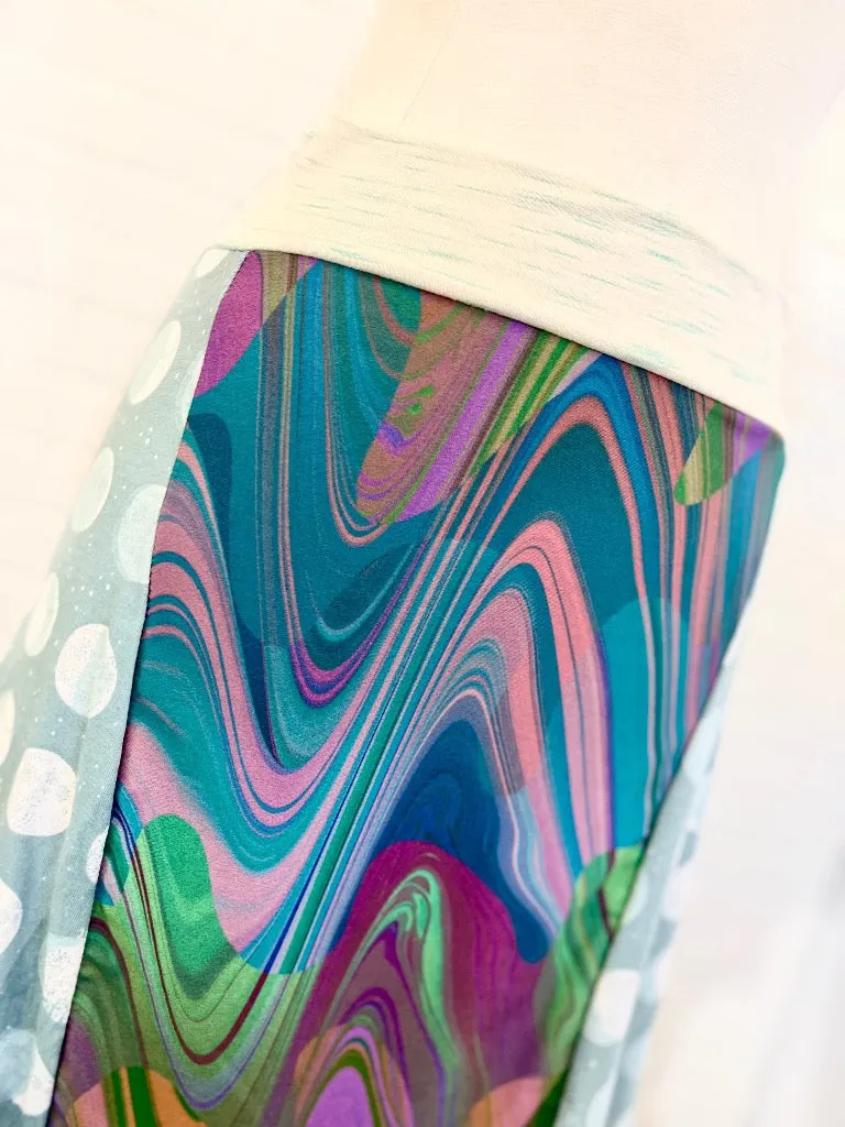 Abstract Moon Phases Funky Knit Skirt