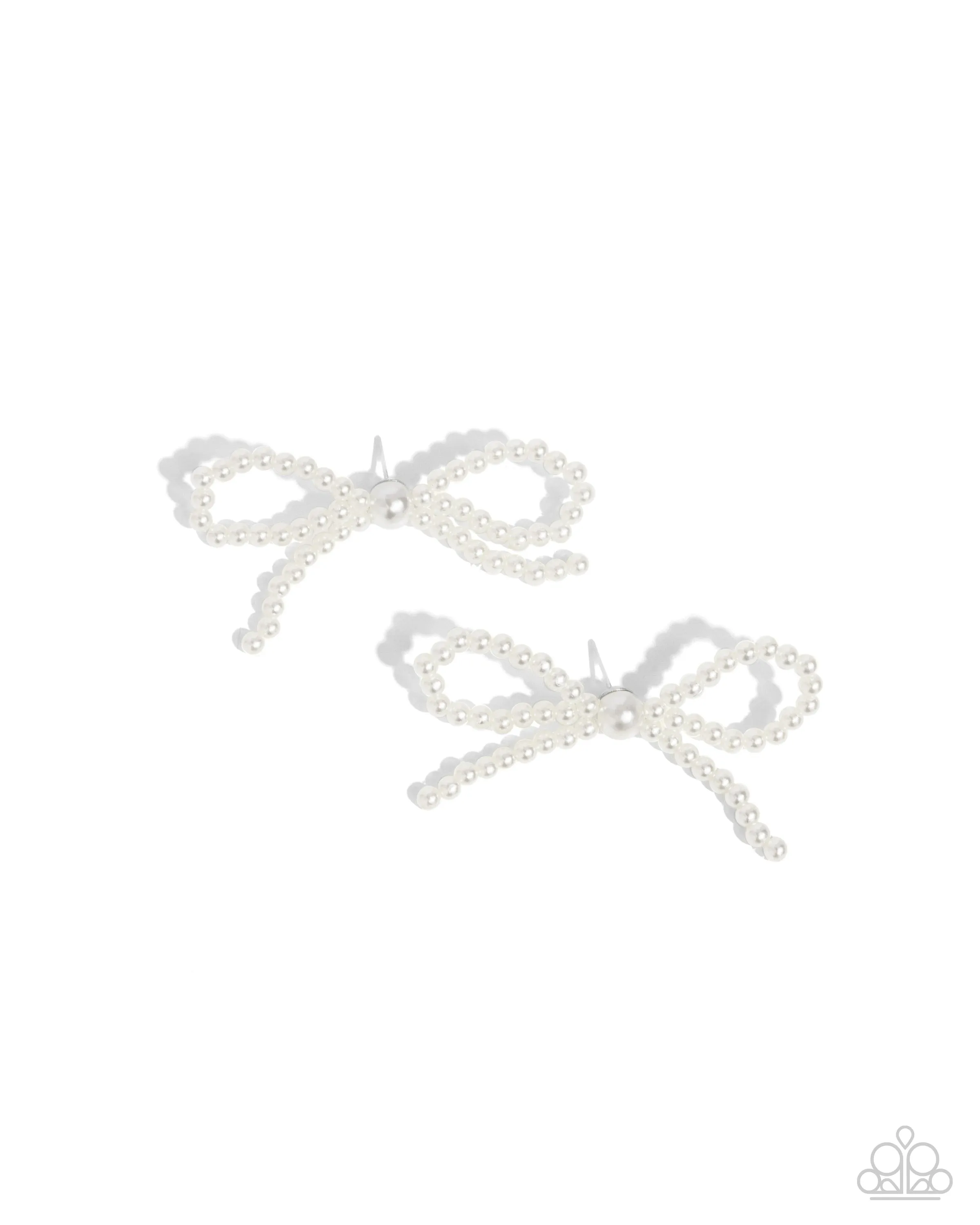 Better Ballerina - White Post Earrings - Paparazzi Accessories