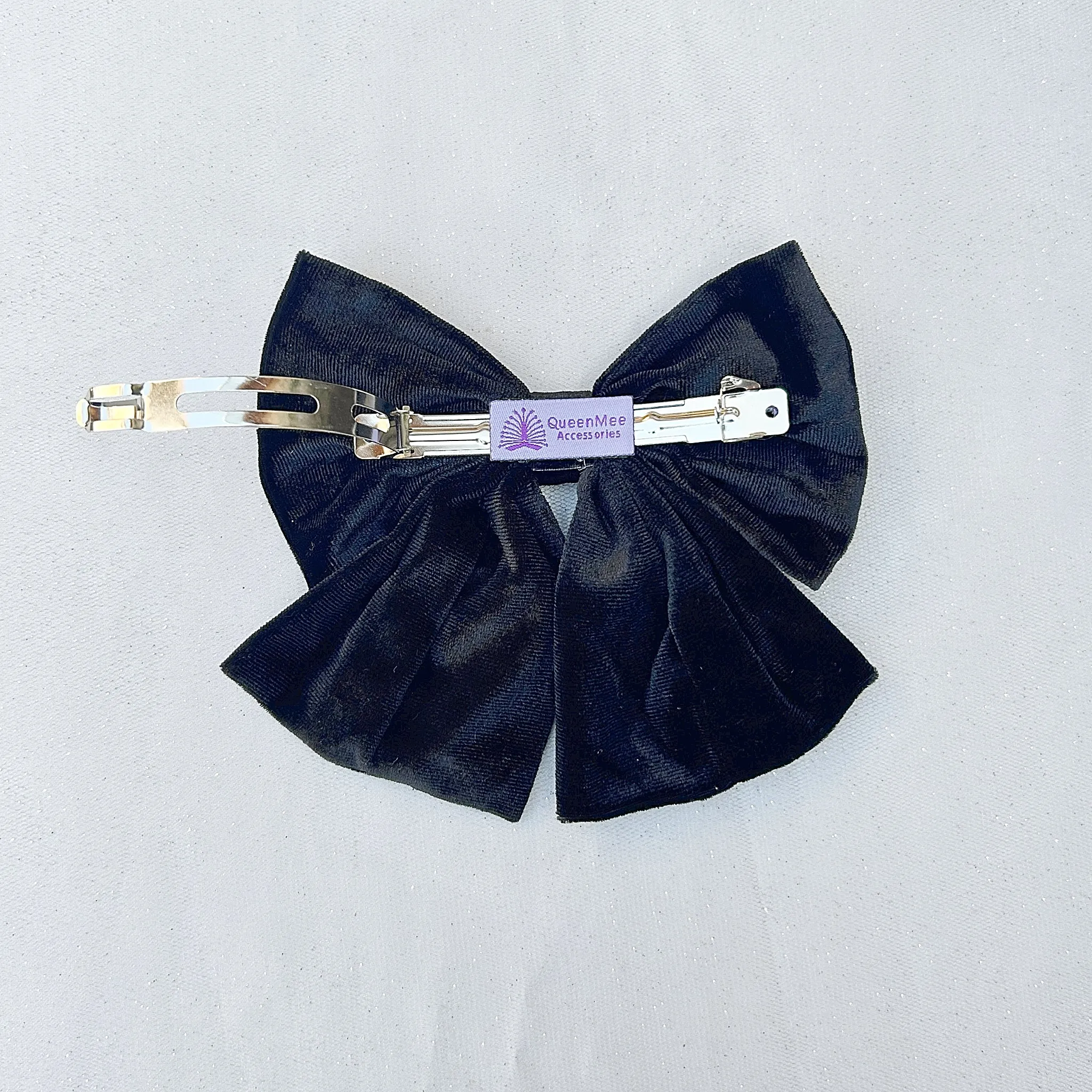 Black Hair Bow Velvet Bow Hair Clip