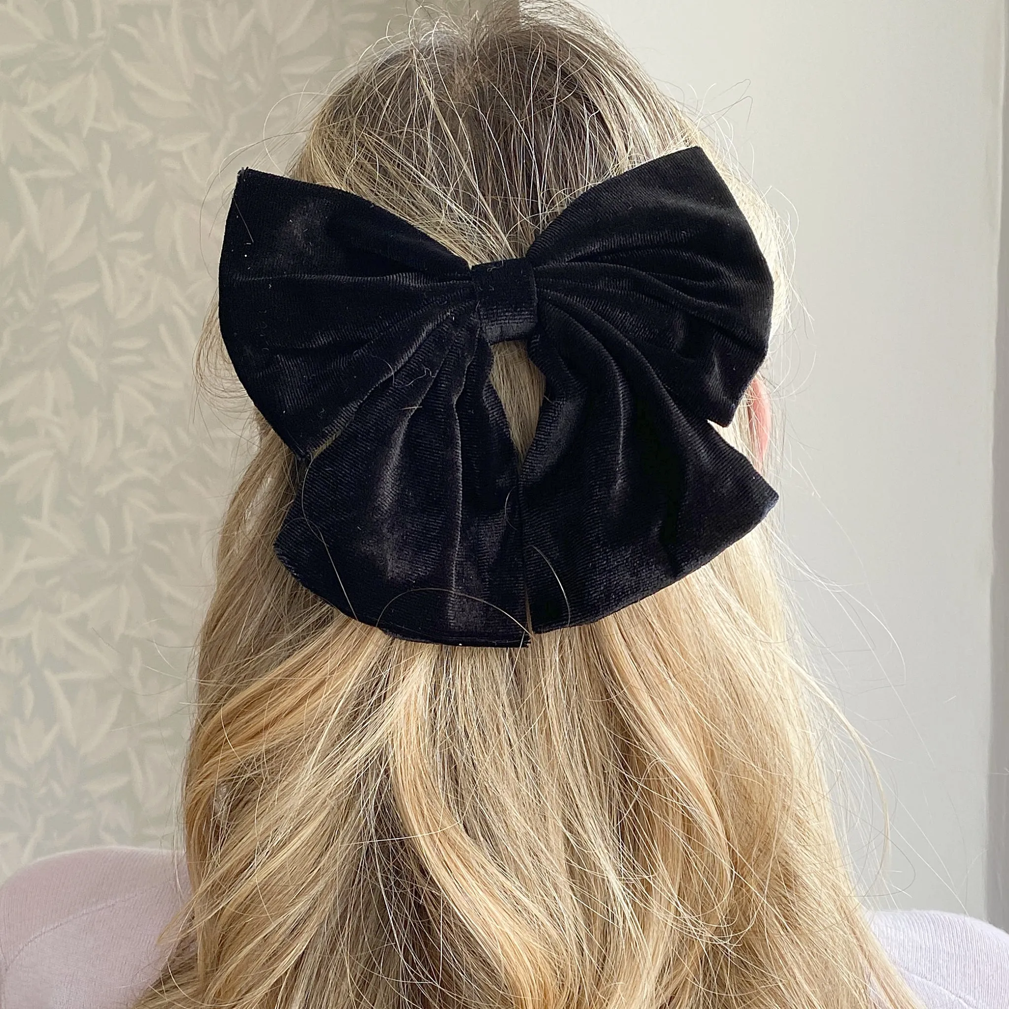 Black Hair Bow Velvet Bow Hair Clip