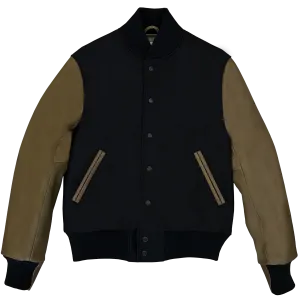 Black/Olive Contemporary Varsity Jacket