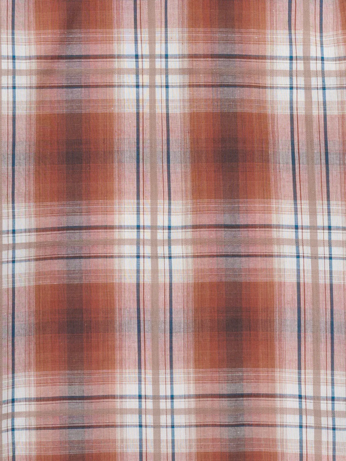 Boy's Ely Cattleman Long Sleeve Textured Plaid Western Snap Shirt- Rust & Navy