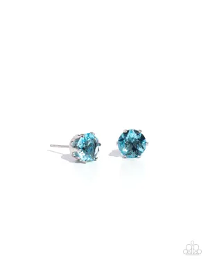 Breathtaking Birthstone - Blue Post Earrings - Paparazzi Accessories