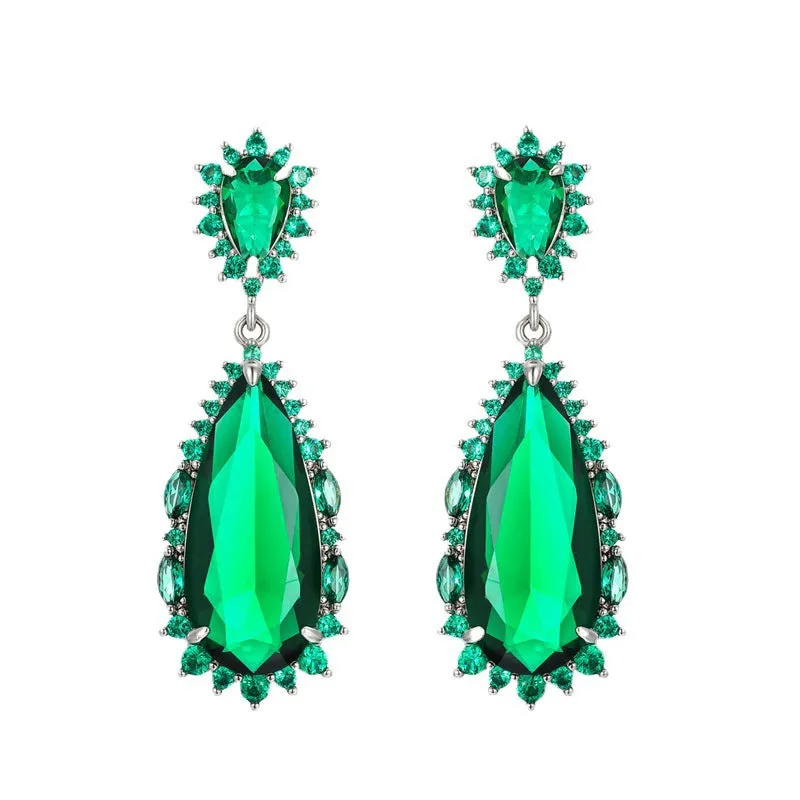 Caibao series water drop earrings, retro temperament, light luxury, niche design, high-end banquet earrings