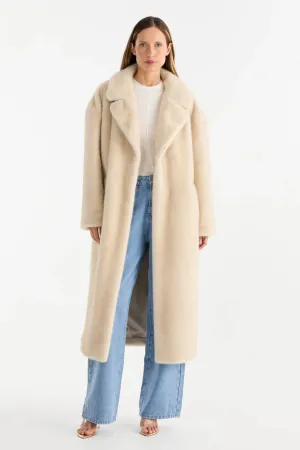Carmela Faux Fur Coat Sand