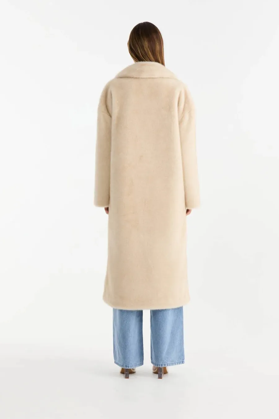 Carmela Faux Fur Coat Sand