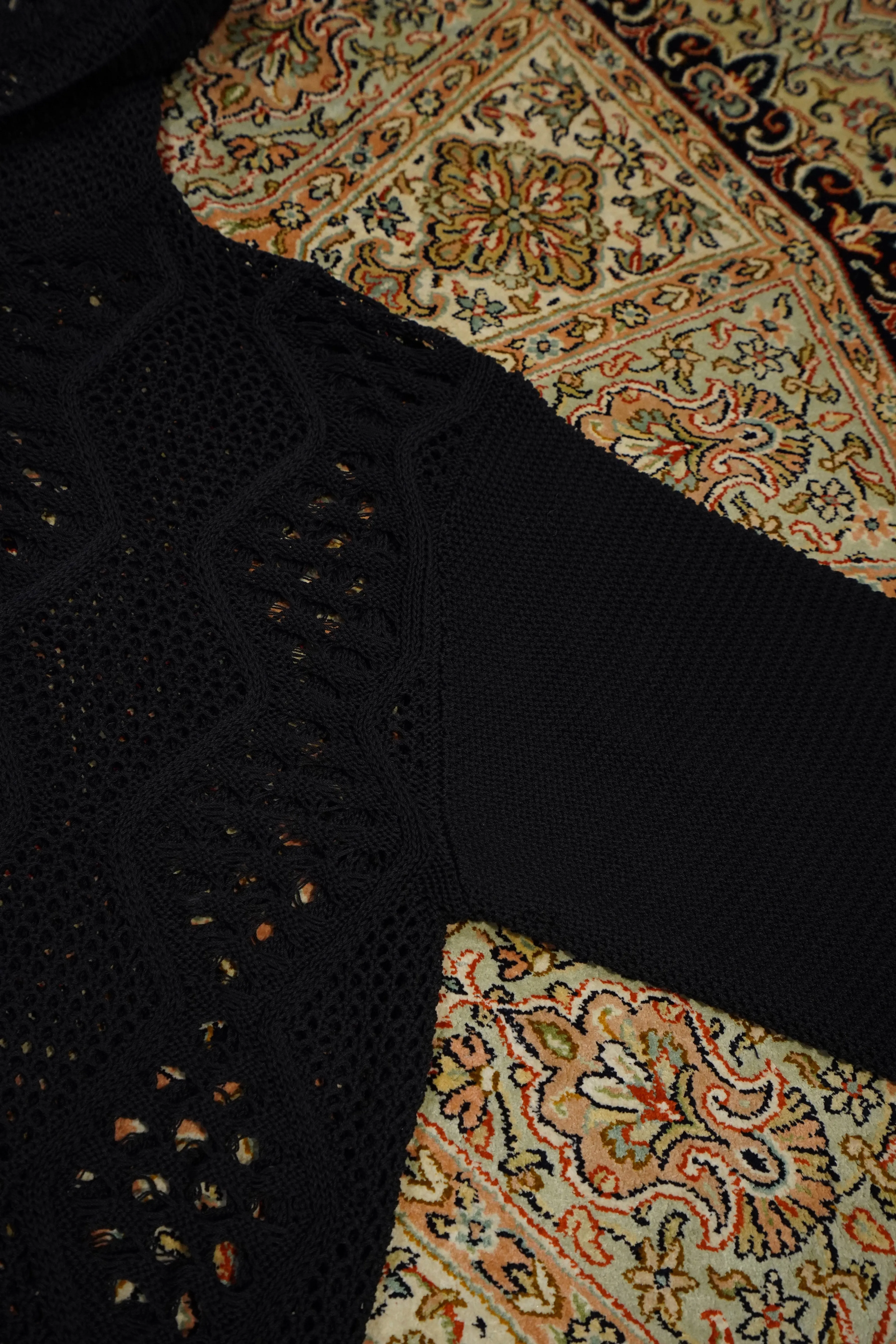 Children of the discordance MESH KNIT HOODIE (BLACK)