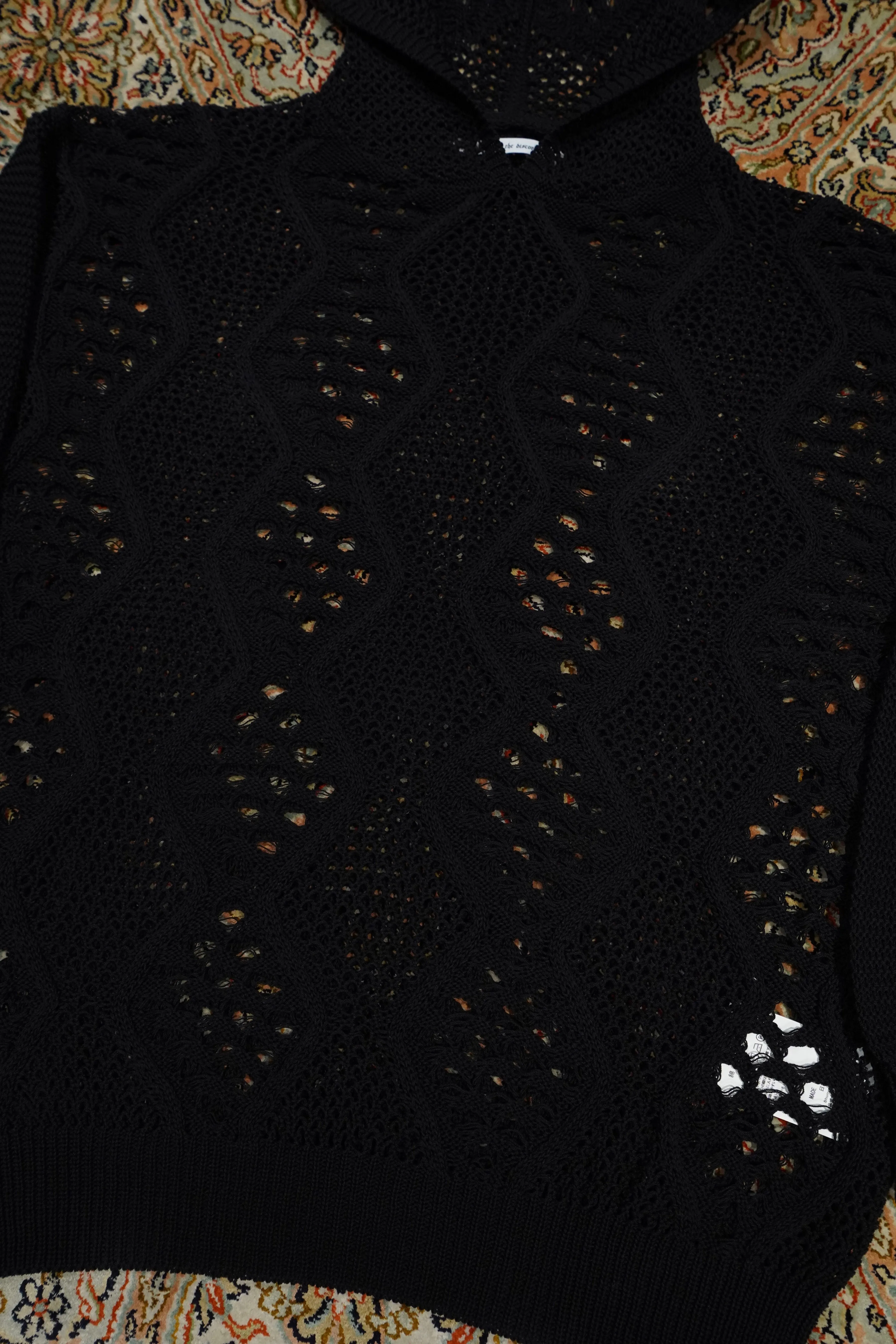 Children of the discordance MESH KNIT HOODIE (BLACK)