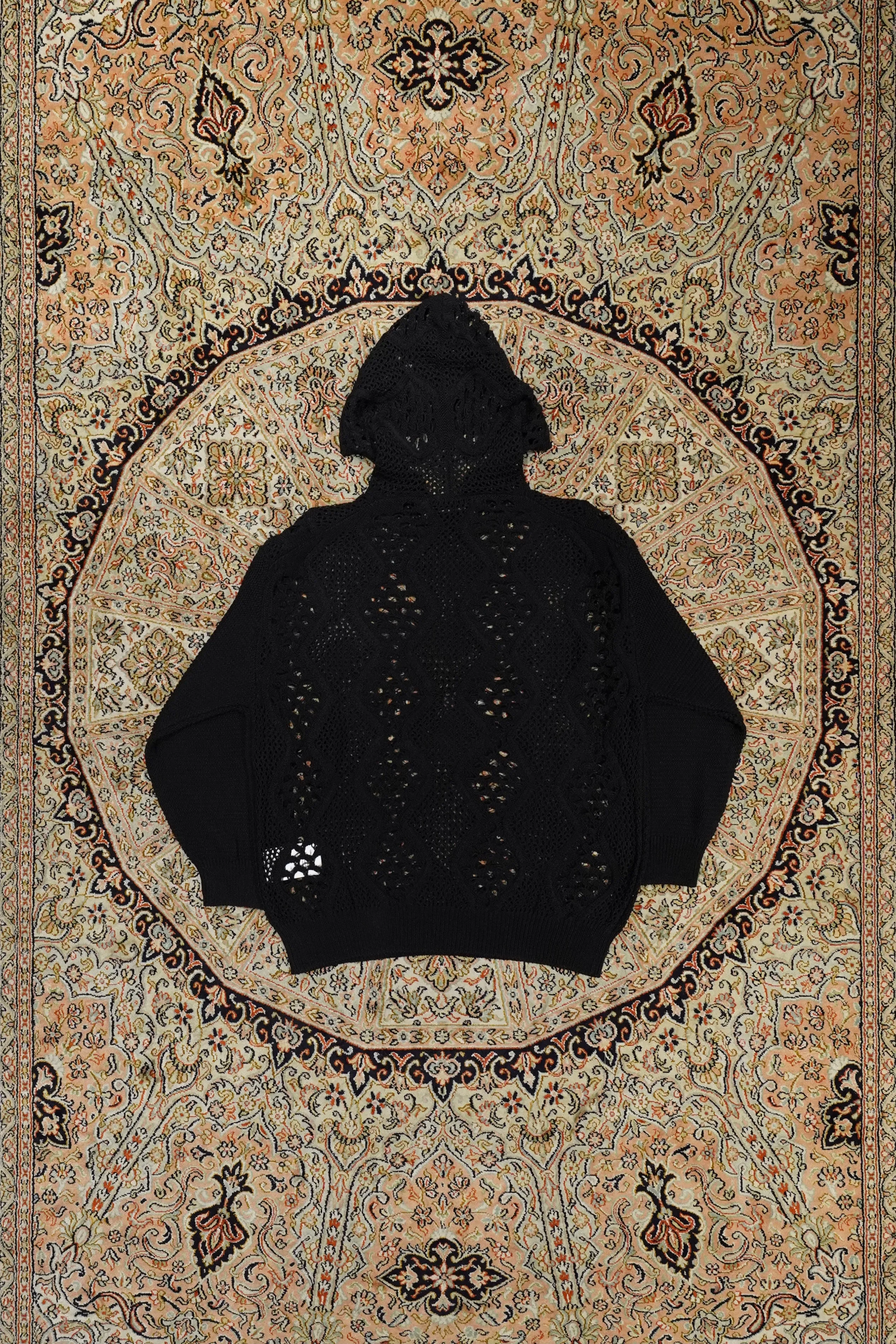 Children of the discordance MESH KNIT HOODIE (BLACK)