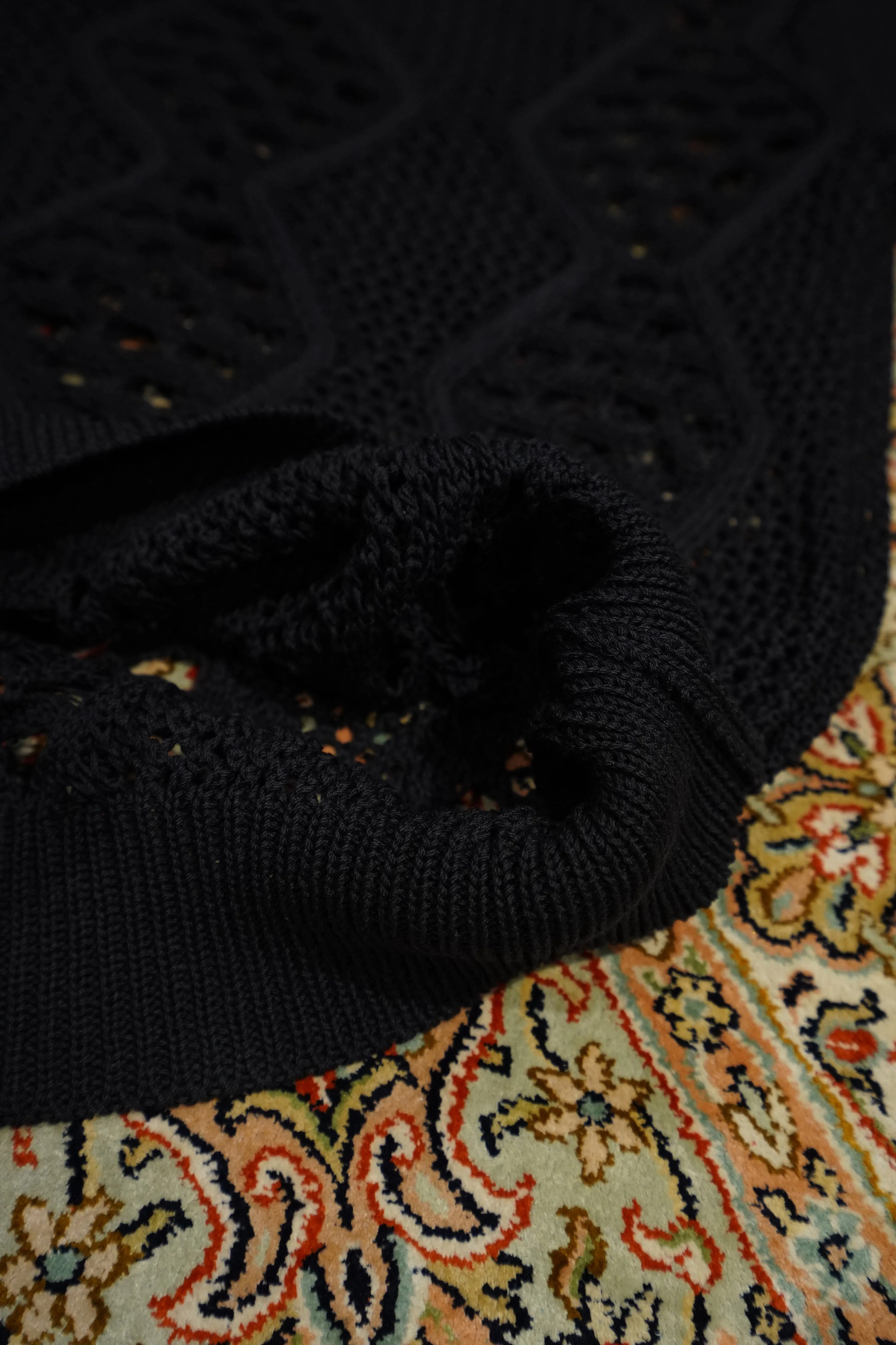Children of the discordance MESH KNIT HOODIE (BLACK)
