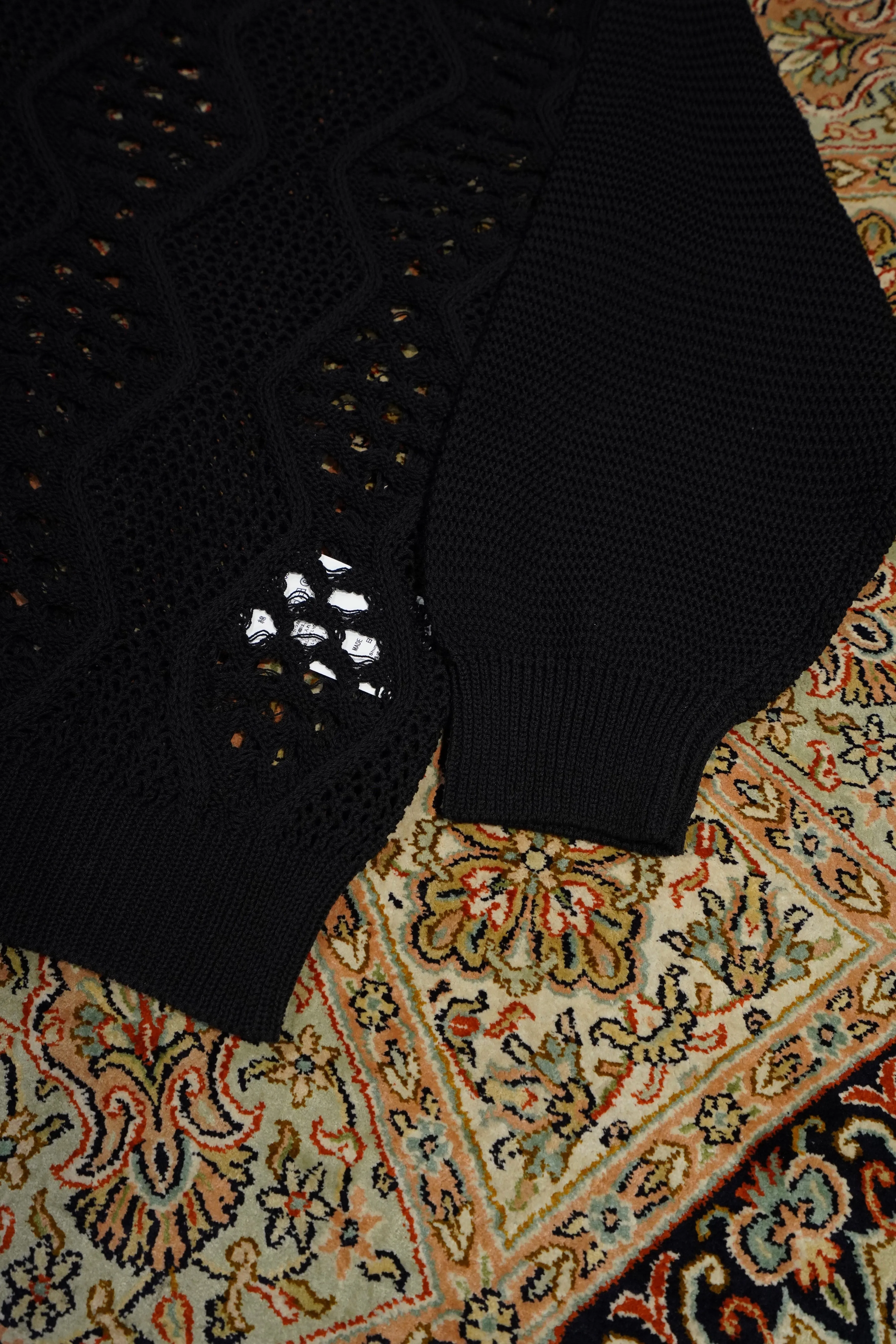 Children of the discordance MESH KNIT HOODIE (BLACK)