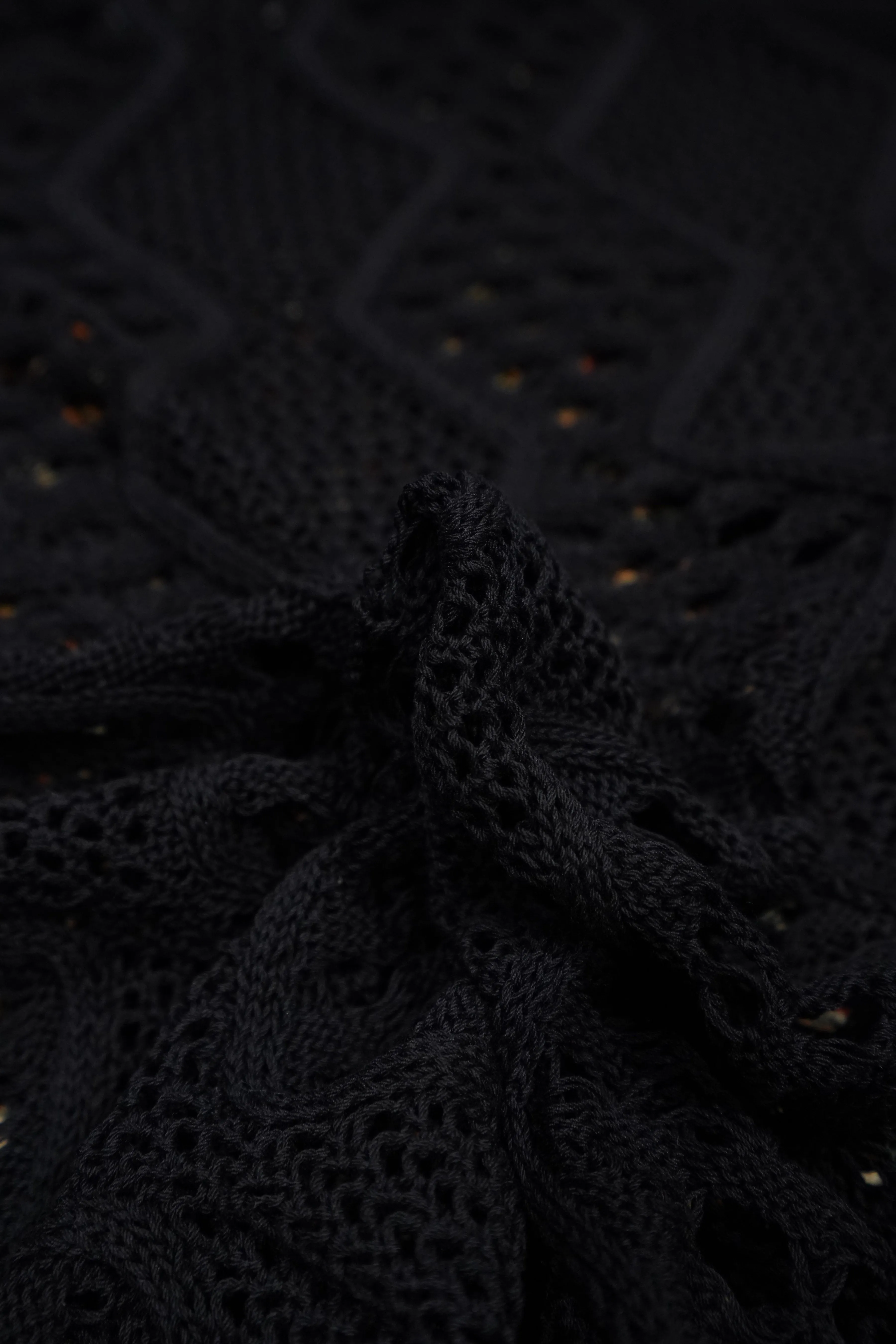 Children of the discordance MESH KNIT HOODIE (BLACK)