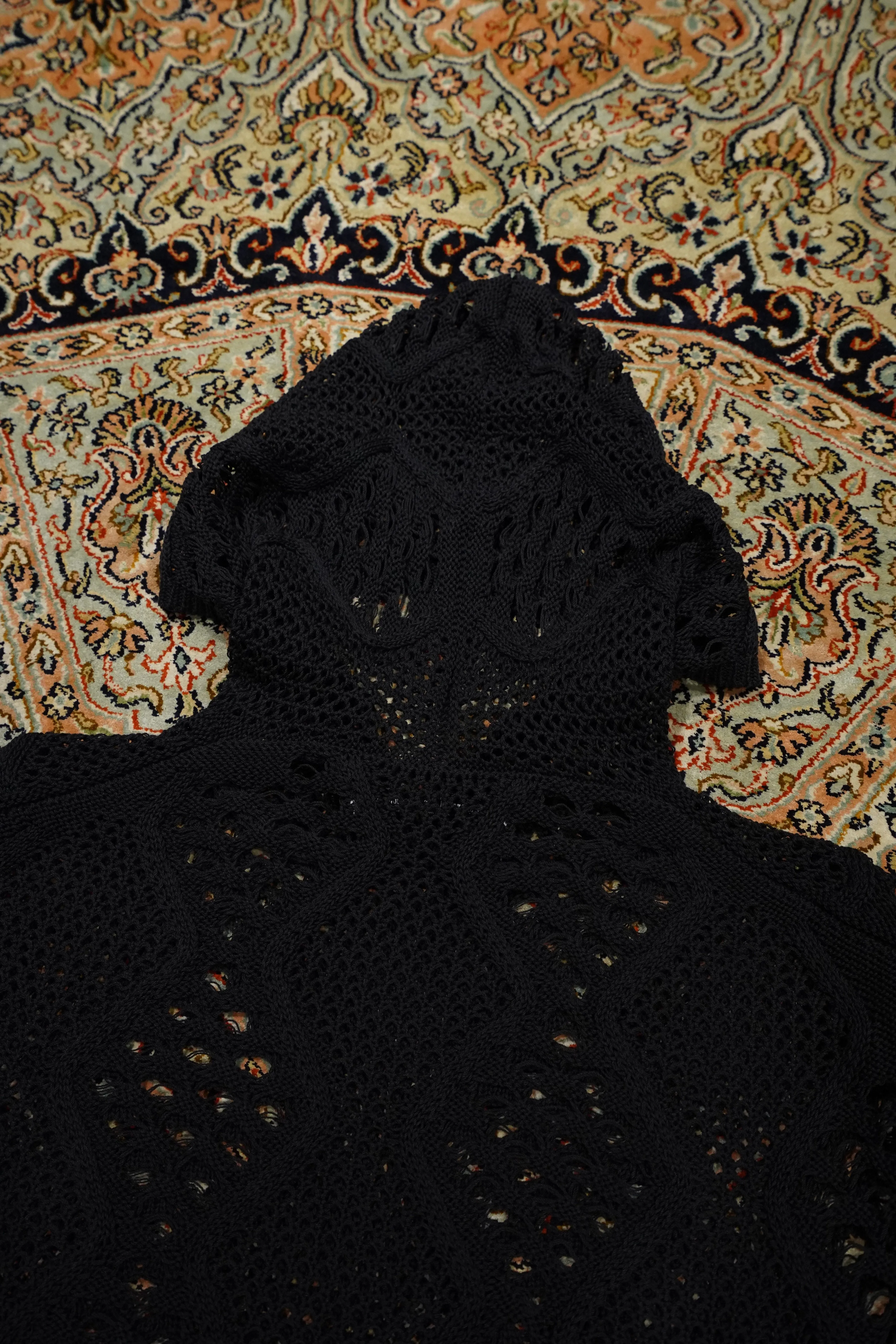 Children of the discordance MESH KNIT HOODIE (BLACK)