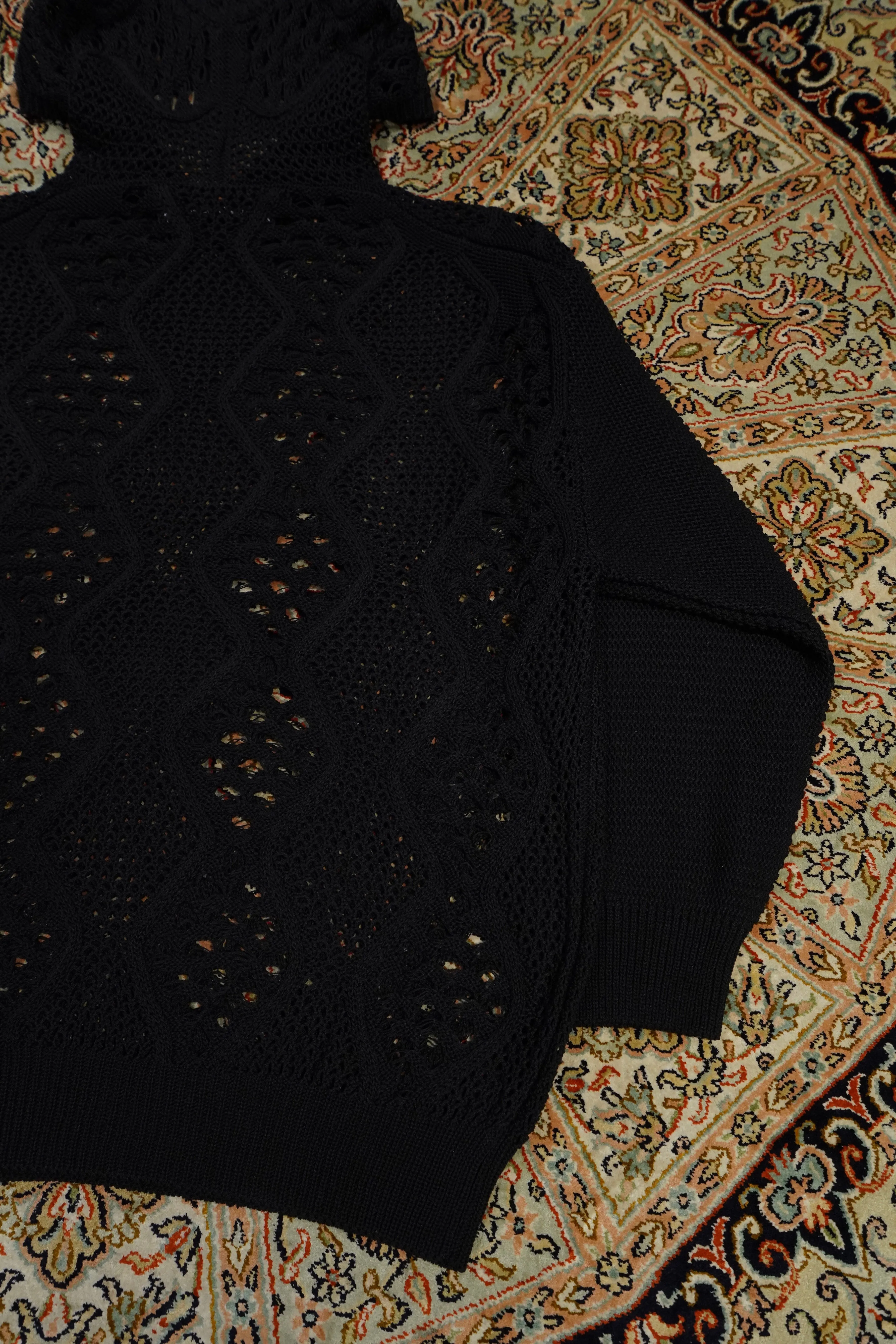 Children of the discordance MESH KNIT HOODIE (BLACK)