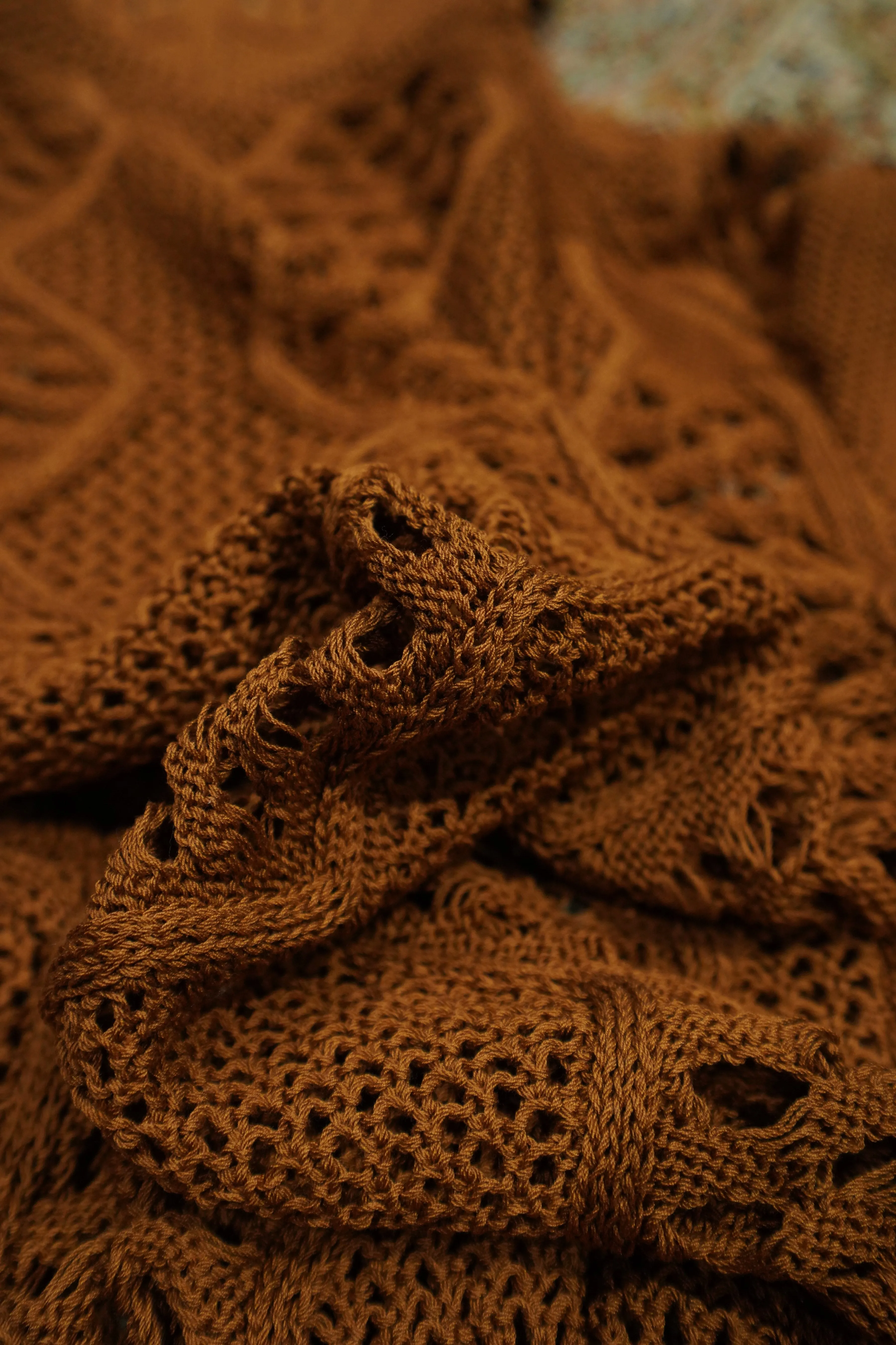 Children of the discordance MESH KNIT HOODIE (BROWN)