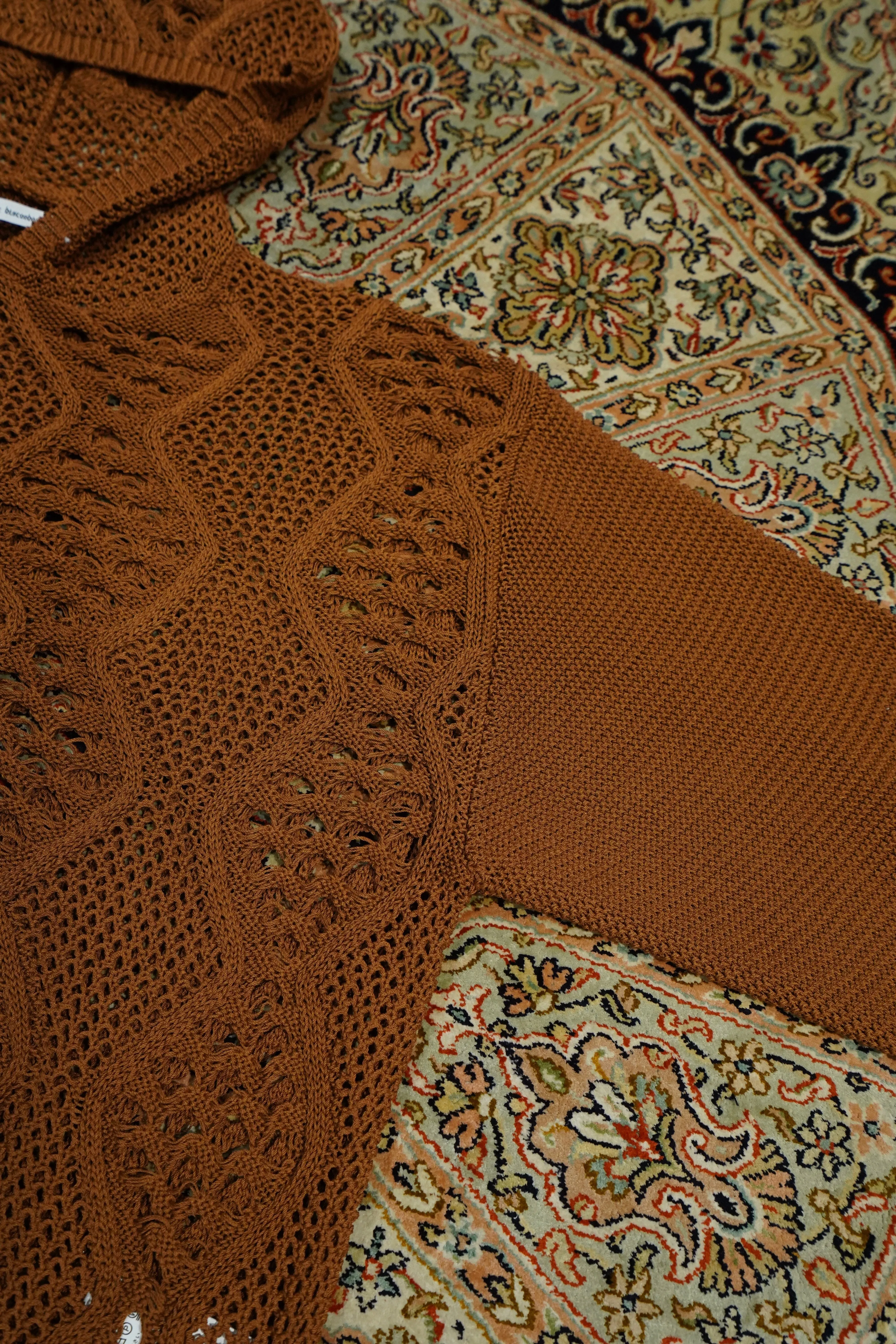 Children of the discordance MESH KNIT HOODIE (BROWN)