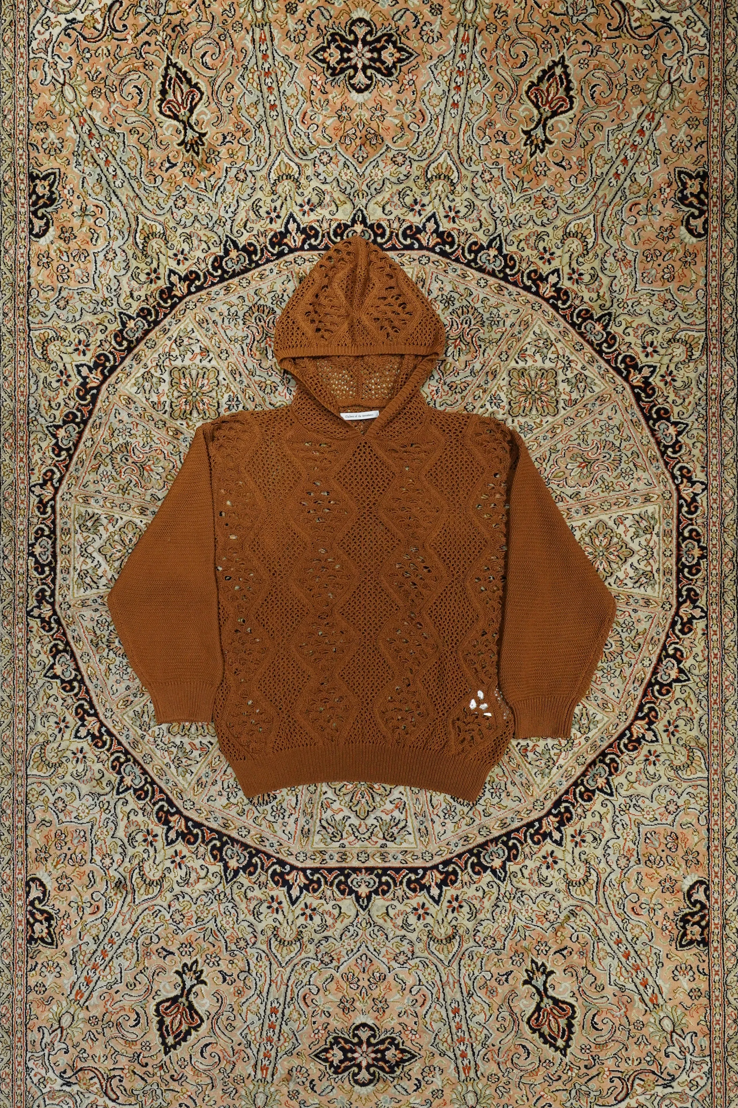 Children of the discordance MESH KNIT HOODIE (BROWN)