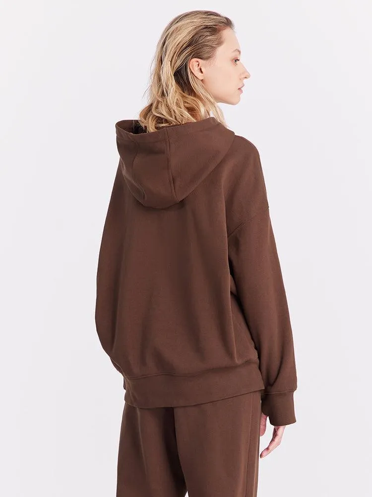 Cocoa Brown 3D Floral Hoodie