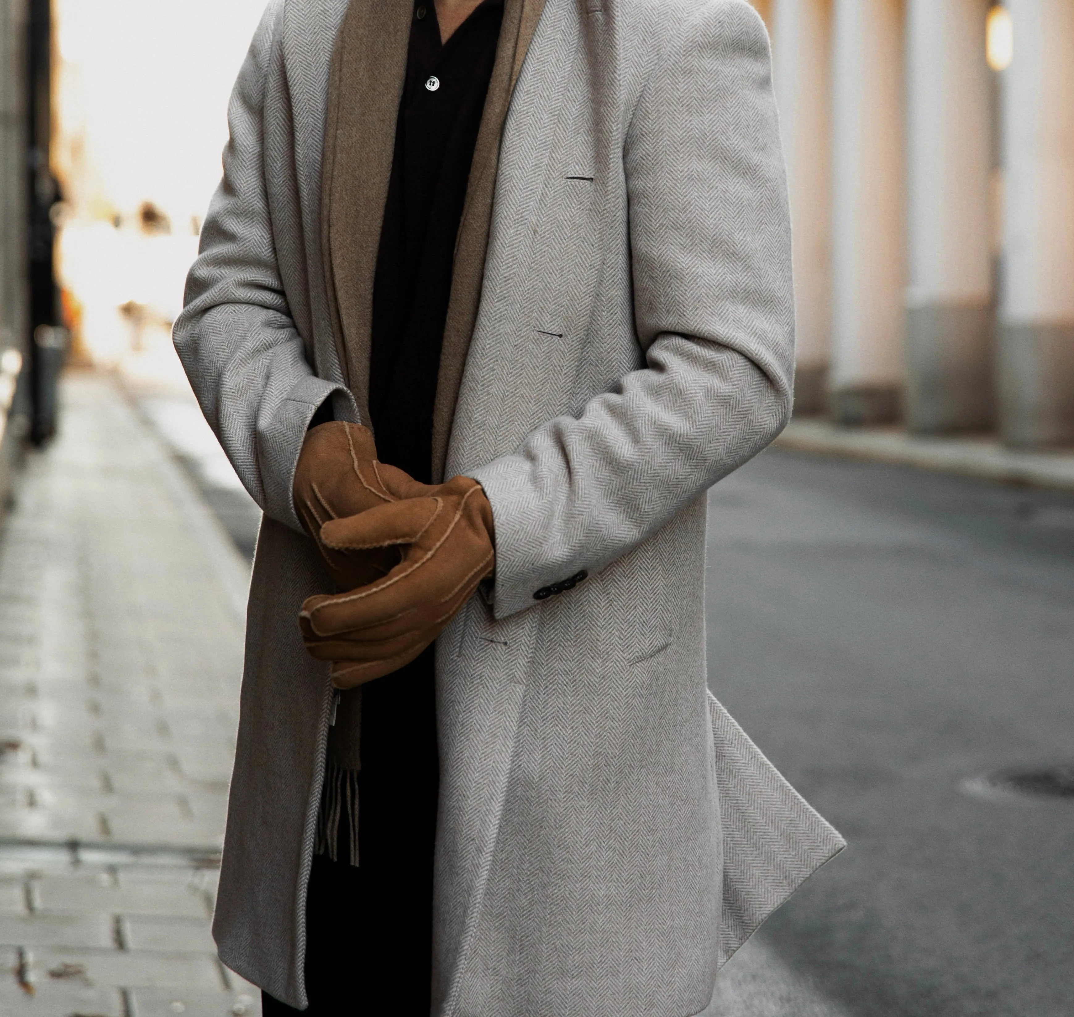 Cognac Shearling Gloves