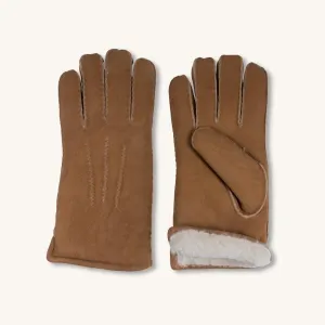 Cognac Shearling Gloves