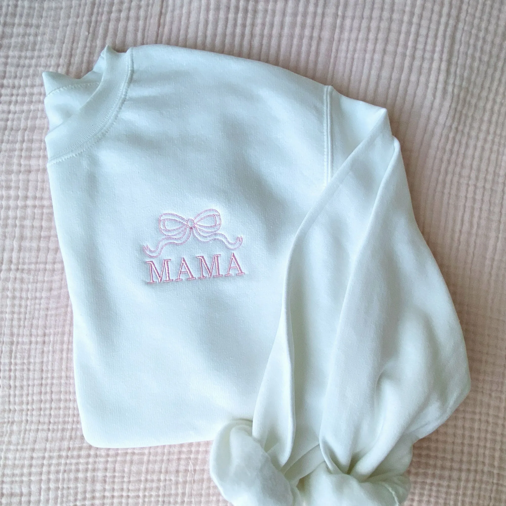 Cute, Dainty Outline Bow MAMA Gemma Crewneck Sweatshirt