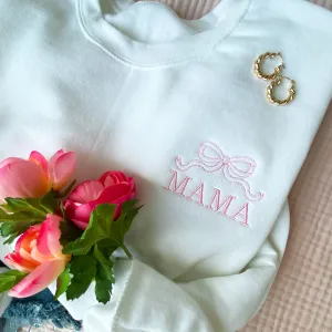 Cute, Dainty Outline Bow MAMA Gemma Crewneck Sweatshirt