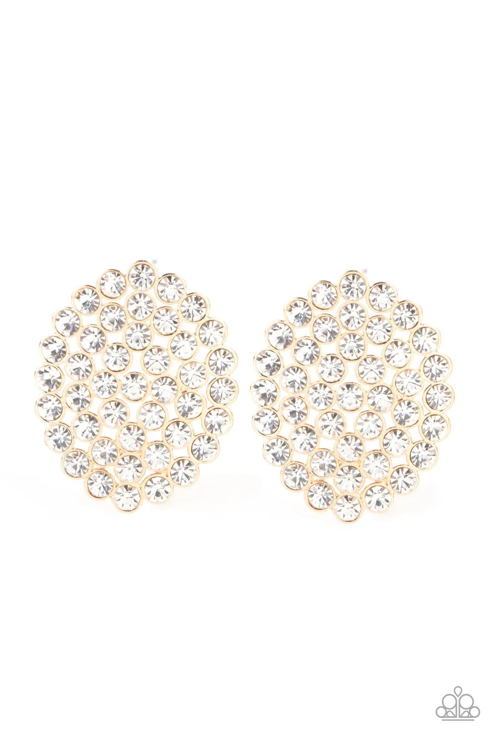 Drama School Dropout - Gold Post Earrings - Paparazzi Accessories