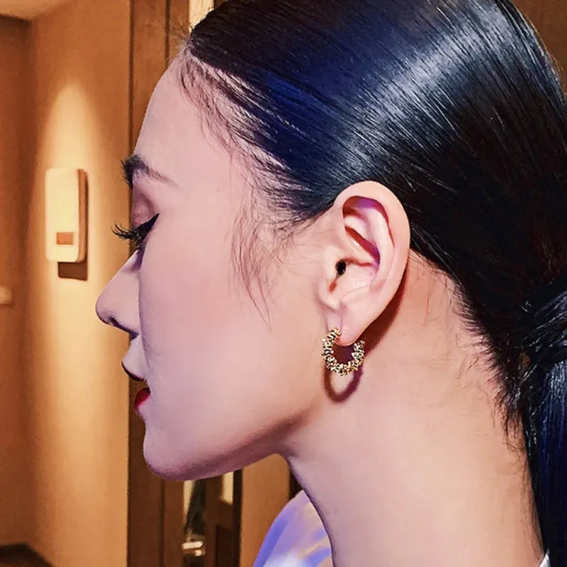 European and American Retro Metal C-shaped Semicircular Earrings For Womans 2022 New Fashion Jewelry Party Luxury Accessories