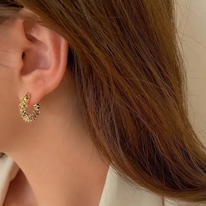 European and American Retro Metal C-shaped Semicircular Earrings For Womans 2022 New Fashion Jewelry Party Luxury Accessories