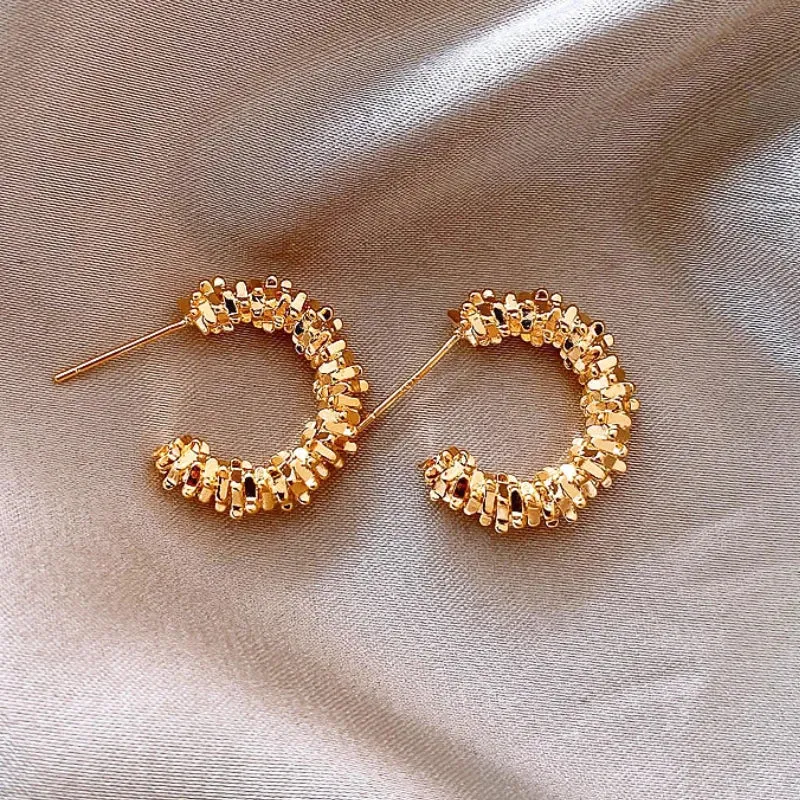 European and American Retro Metal C-shaped Semicircular Earrings For Womans 2022 New Fashion Jewelry Party Luxury Accessories