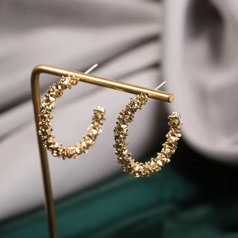 European and American Retro Metal C-shaped Semicircular Earrings For Womans 2022 New Fashion Jewelry Party Luxury Accessories