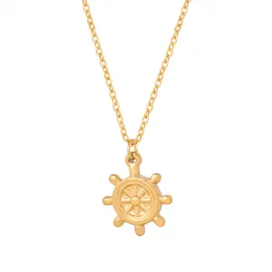 Exquisite European and American Style Gold-Plated Turntable Pendant Necklace for Women