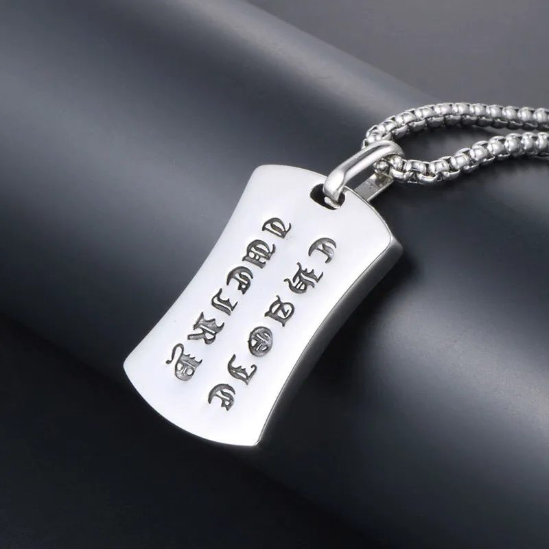 Factory Price Titanium Steel Retro Men's Pendant - Fashion Shield Rice Flower Hip-Hop Necklace