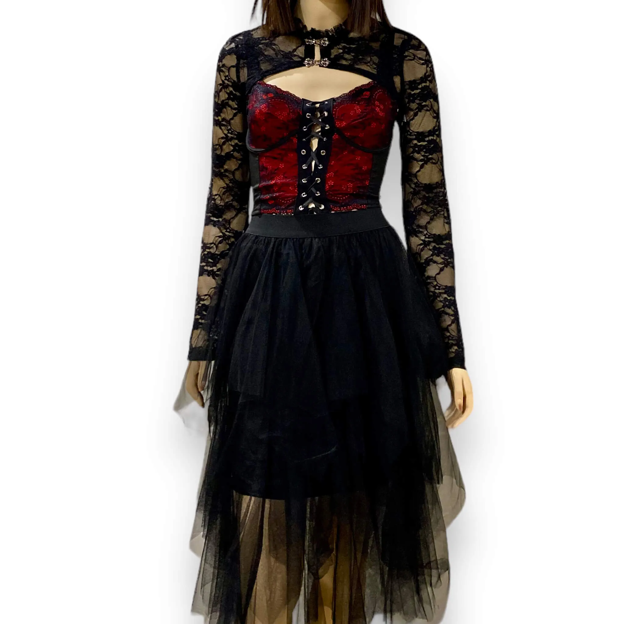 Floral Lace Up Bustier Corset Top