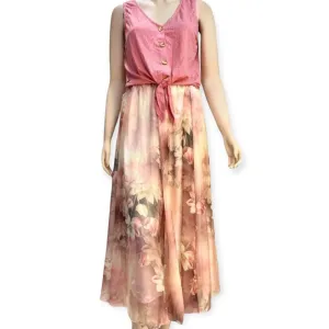 Floral Pink Long Skirt