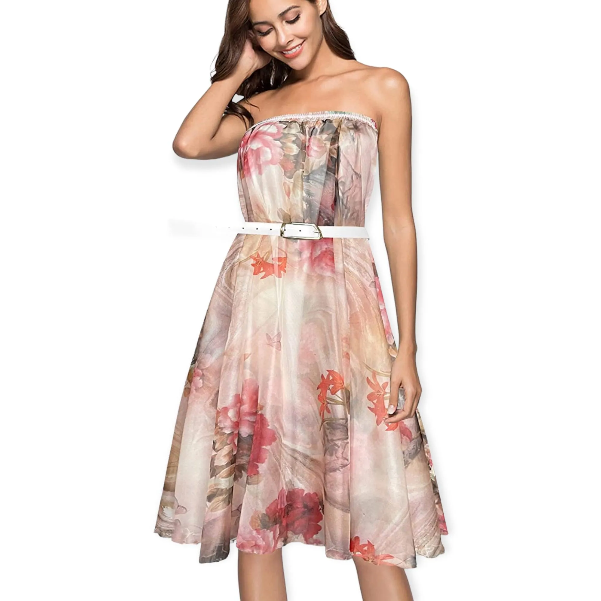 Floral Pink Long Skirt