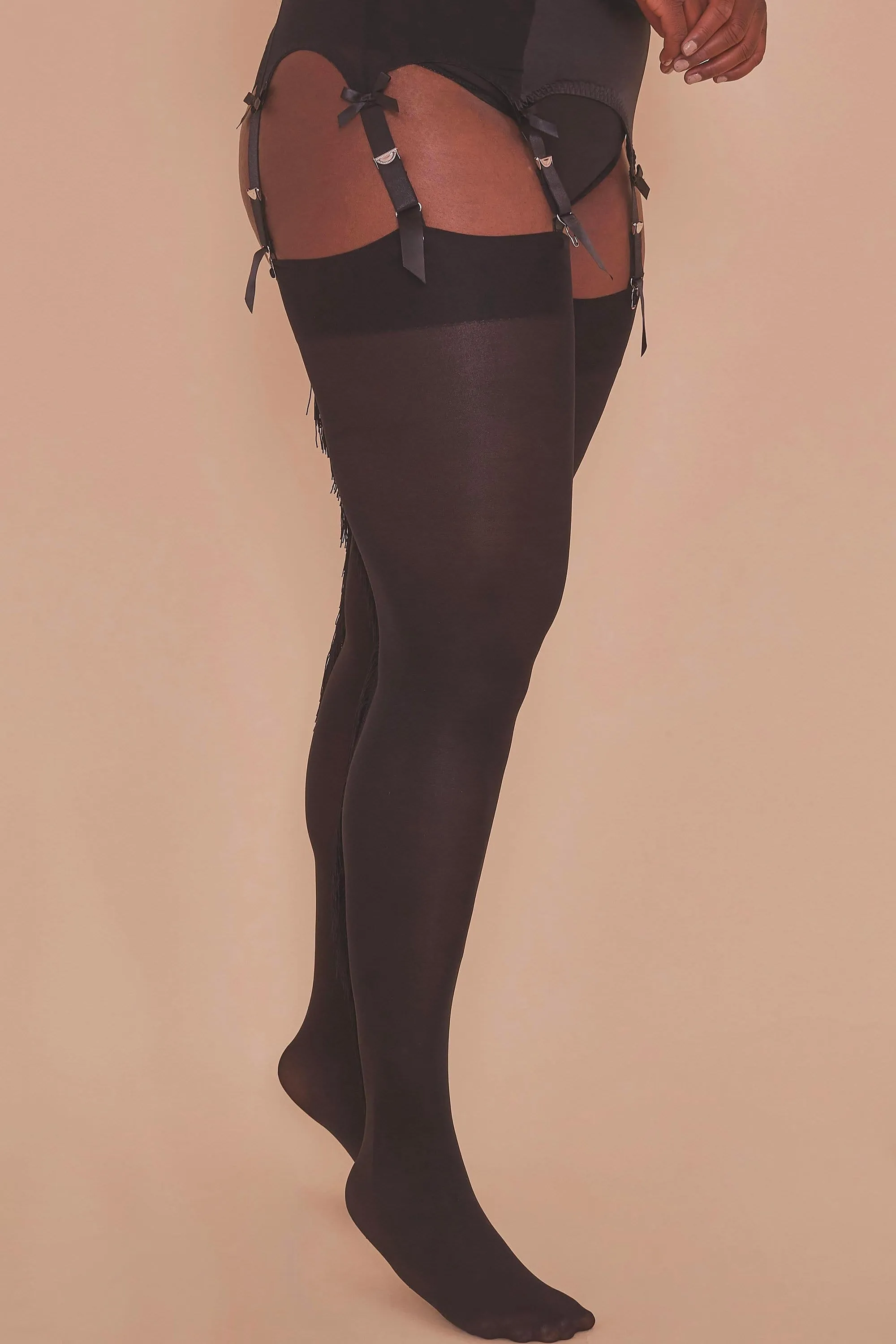 Fringe Stockings Black AUS 8 - 22