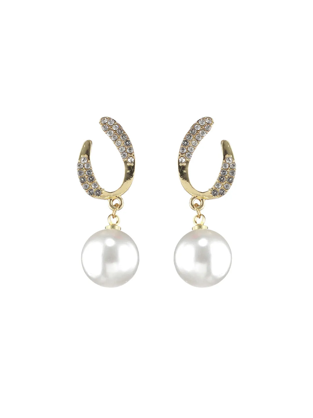 Gold-Plated Contemporary Drop Earrings