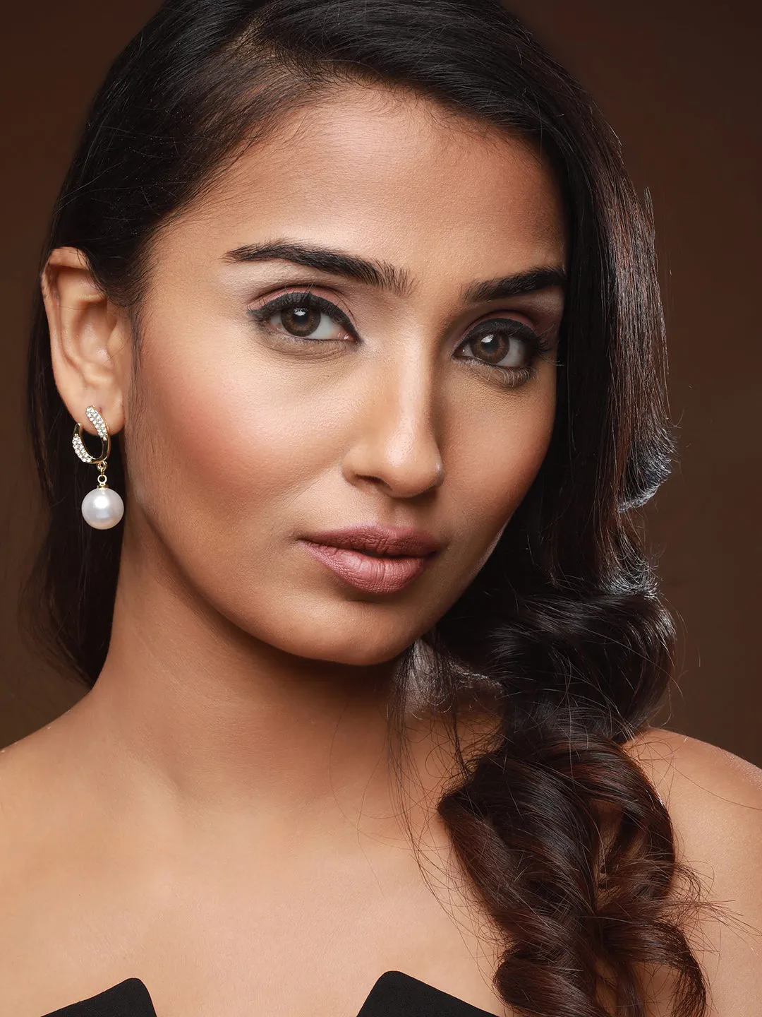 Gold-Plated Contemporary Drop Earrings