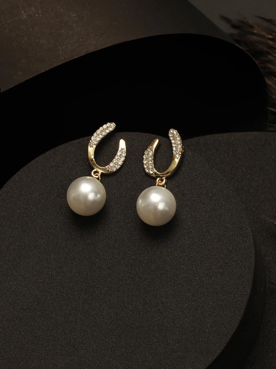 Gold-Plated Contemporary Drop Earrings