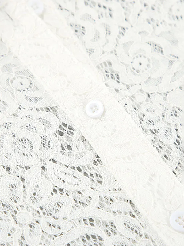 Hollow Out Button Down Shirt