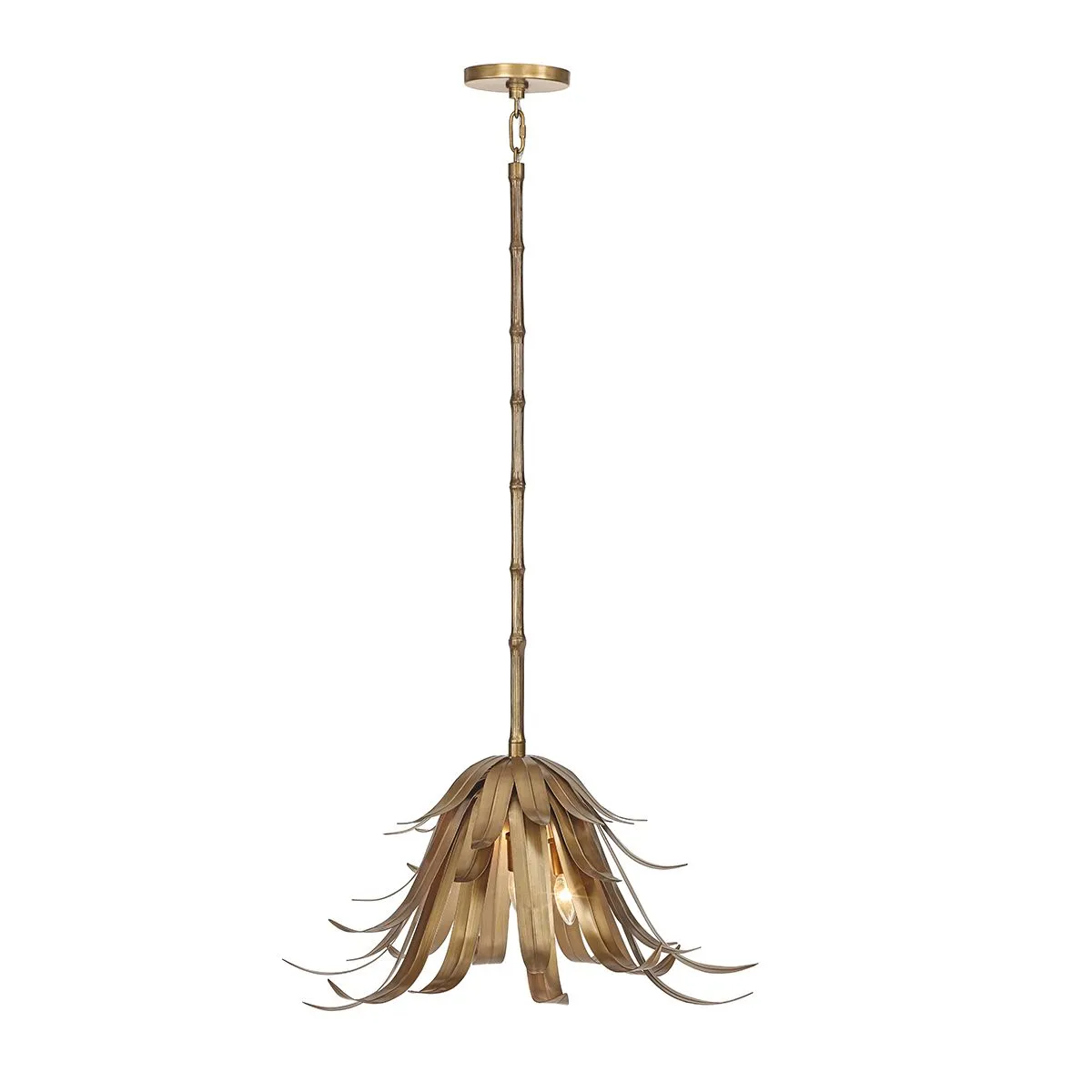 Kagra 3 Lights 24 in. Chandelier Brass Finish