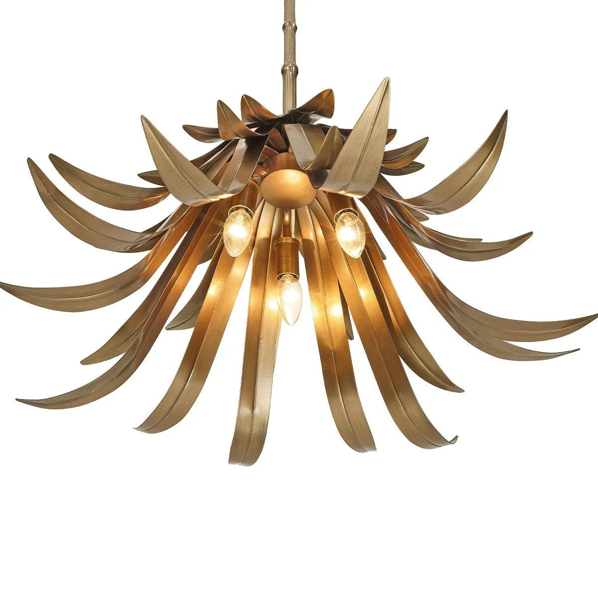 Kagra 3 Lights 24 in. Chandelier Brass Finish