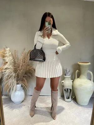 KAY FAUX FUR TRIM CREAM JUMPER - store credit only