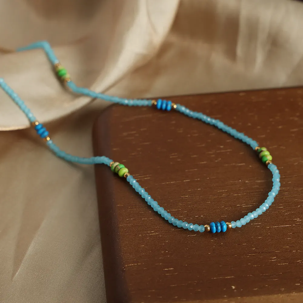 Luxurious Handmade Turquoise Abacus Bead Necklace - Fashion Jewelry Statement Piece