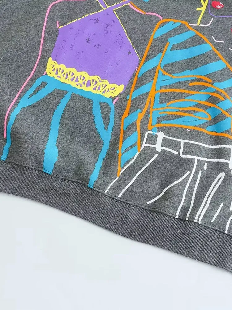 Madelyn Graphic Print Oversized Sweatshirt