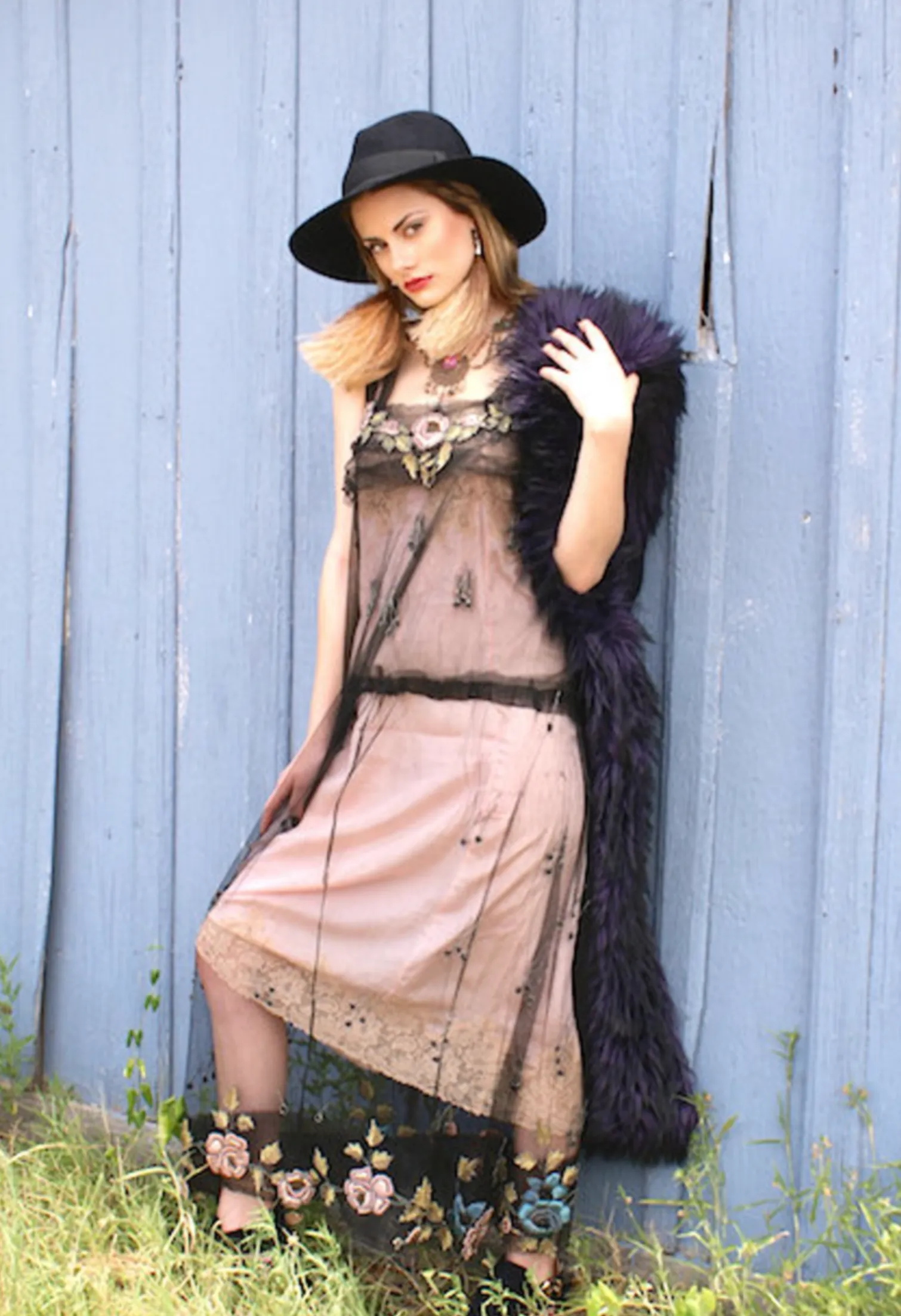 Marc Jacobs Faux Fur Purple Stole RUNWAY